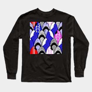 jawsome shark scallop pattern Long Sleeve T-Shirt